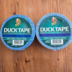 2 New Rolls Duck Brand Duct Tape Royal Blue Color 1.88 Inch X 20 Yd Each Roll